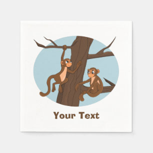 Personalised Monkeys climbing the tree cartoon Nap Napkin