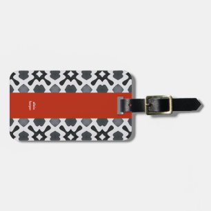 Personalised Monochorome Red Stripe Luggage Tag