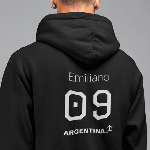 Personalised Monochromatic Argentinian Athlete Hoodie