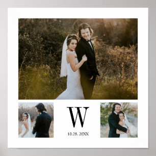 Personalised Monogram 3 Photo Collage Poster