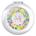 Personalised Monogram Abstract Floral Compact
