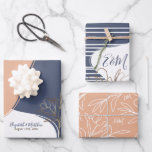 Personalised Monogram Abstract Floral Wedding Wrap Wrapping Paper Sheet<br><div class="desc">Personalised abstract floral engagement,  wedding or bridal shower wrapping paper with golden khaki flowers. Add your own text with easy to use Zazzle editing tool!  Modern design in neutral colours. PLEASE NOTE: The gold details are imitation. No actual foil used. Visit the shop to see all the collection.</div>