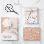 Personalised Monogram Abstract Floral Wedding Wrap Wrapping Paper Sheet<br><div class="desc">Personalised abstract floral engagement,  wedding or bridal shower wrapping paper with golden khaki flowers. Add your own text with easy to use Zazzle editing tool!  Modern design in neutral colours. PLEASE NOTE: The gold details are imitation. No actual foil used. Visit the shop to see all the collection.</div>