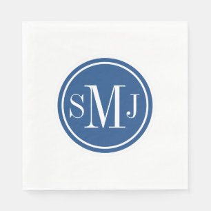 Personalised Monogram and Classic Blue Napkin