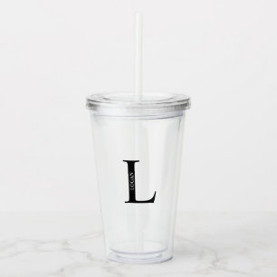 Personalised Monogram and Name Acrylic Tumbler