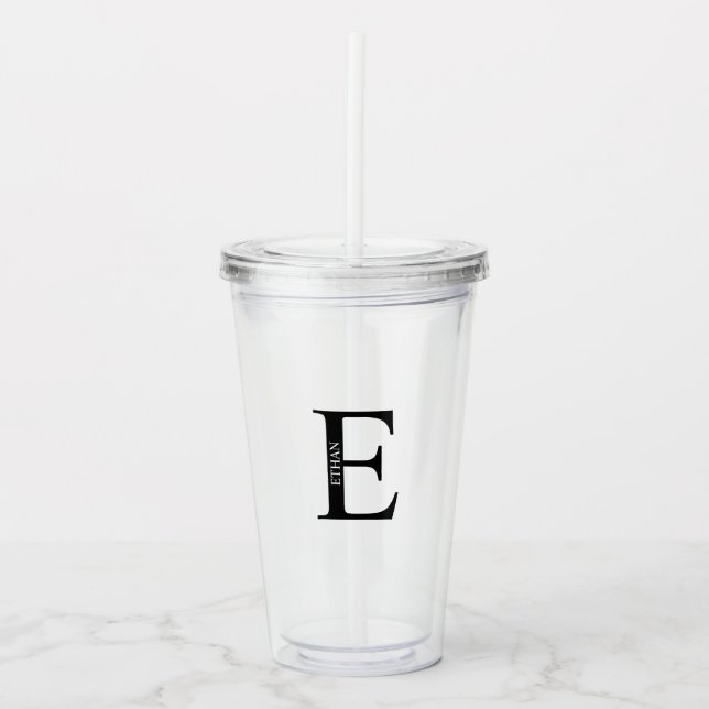 Personalised Monogram and Name Acrylic Tumbler (Front)