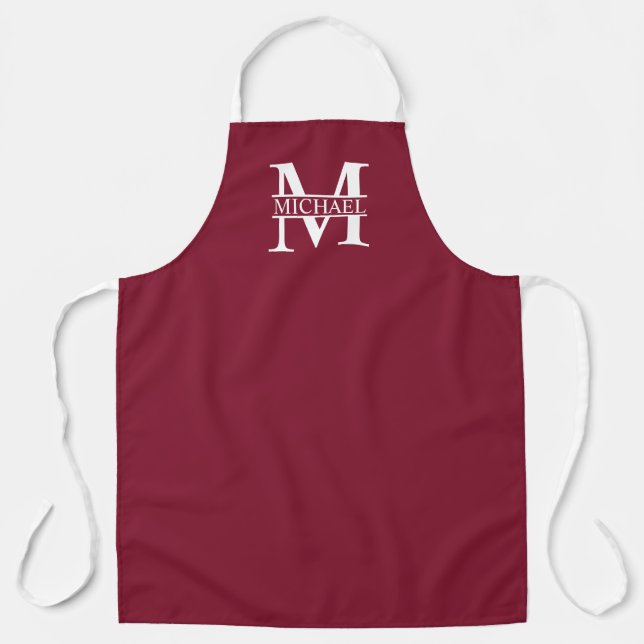 Personalised Monogram and Name Apron (Front)
