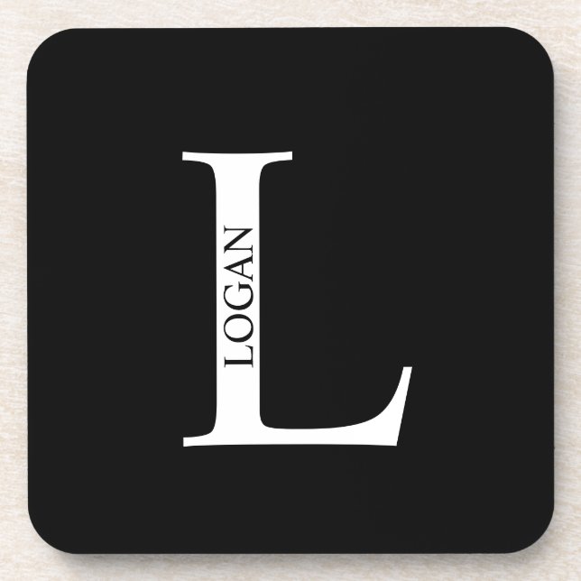 Personalised Monogram and Name Beverage Coaster (Front)