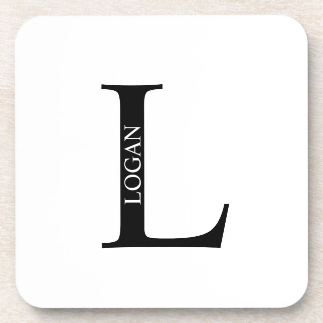 Personalised Monogram and Name Beverage Coaster (Front)