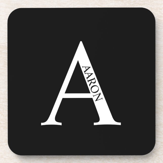 Personalised Monogram and Name Beverage Coaster (Front)