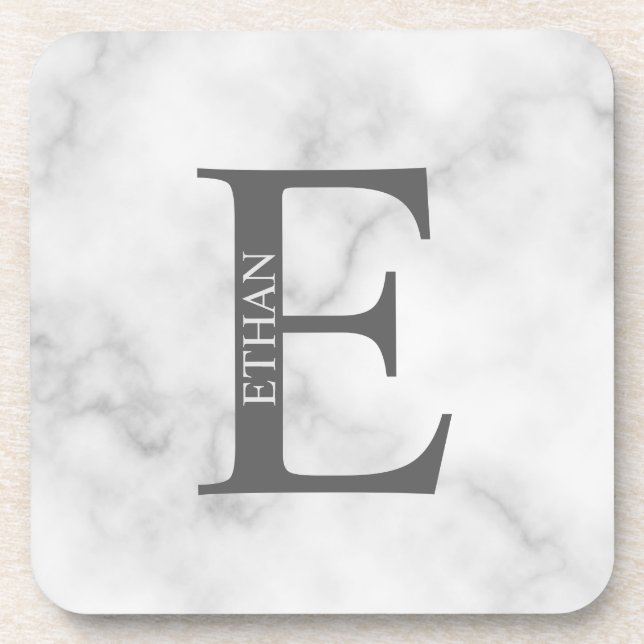 Personalised Monogram and Name Beverage Coaster (Front)
