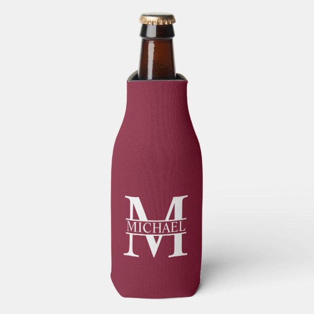 Personalised Monogram and Name Bottle Cooler (Bottle Front)