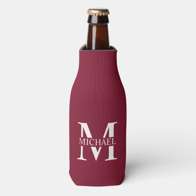 Personalised Monogram and Name Bottle Cooler (Bottle Front)
