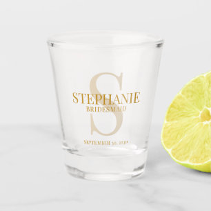 Personalised Monogram and Name Bridesmaid Shot Glass