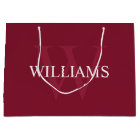 Personalised Monogram and Name Burgundy Red