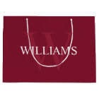 Personalised Monogram and Name Burgundy Red