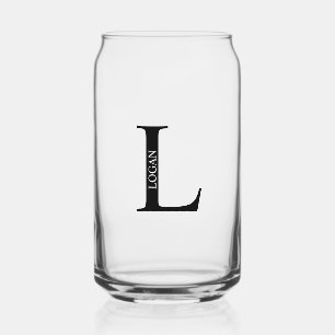 Personalised Monogram and Name Can Glass