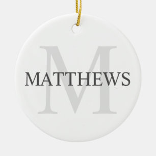 Personalised Monogram and Name Ceramic Ornament