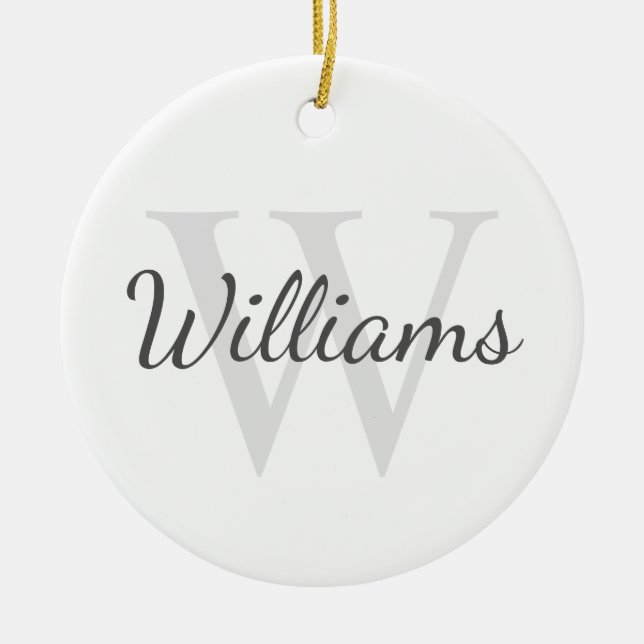 Personalised Monogram and Name Ceramic Ornament (Front)