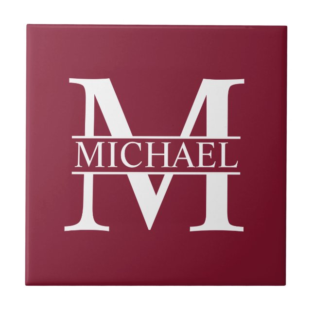 Personalised Monogram and Name Ceramic Tile (Front)