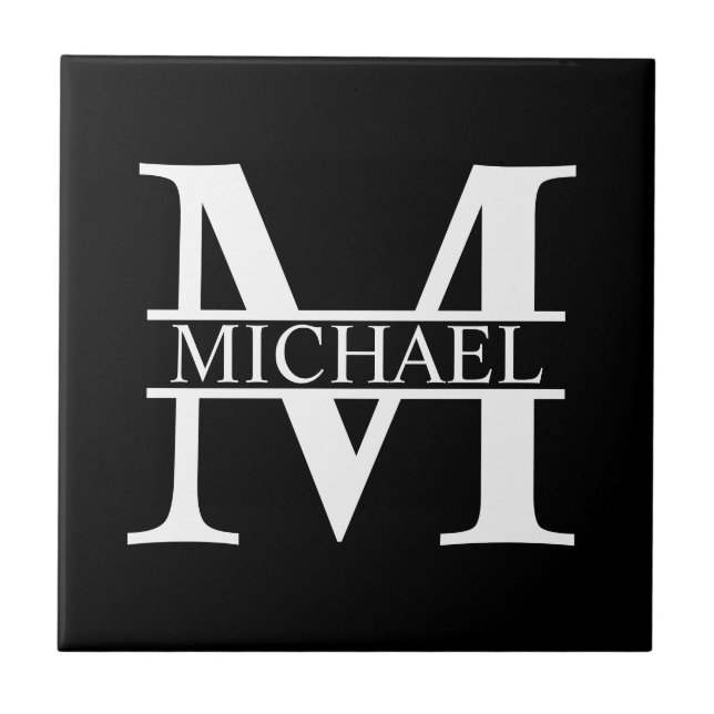 Personalised Monogram and Name Ceramic Tile (Front)