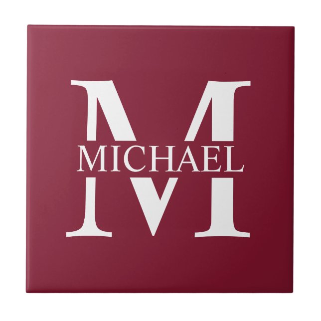 Personalised Monogram and Name Ceramic Tile (Front)