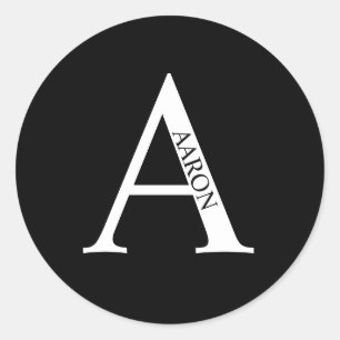 Personalised Monogram and Name Classic Round Stick Sticker