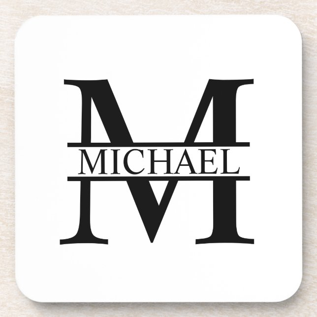 Personalised Monogram and Name Coaster (Front)