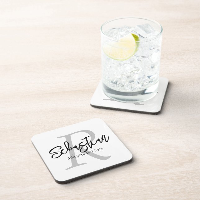 Personalised Monogram and Name Coaster (Right Side)