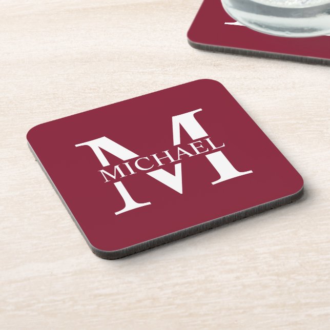 Personalised Monogram and Name Coaster (Left Side)