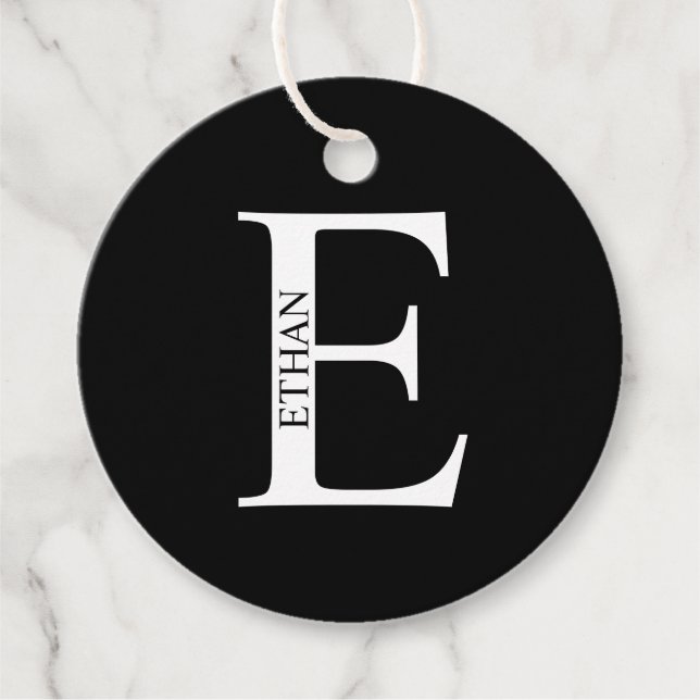 Personalised Monogram and Name Favour Tags (Front)