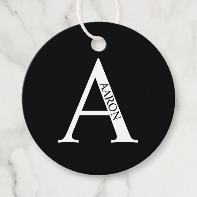 Personalised Monogram and Name Favour Tags (Front)