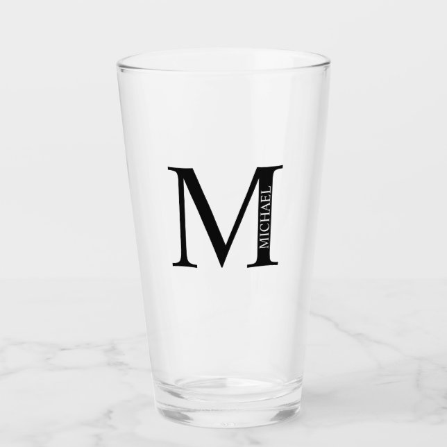 Personalised Monogram and Name Glass (Front)