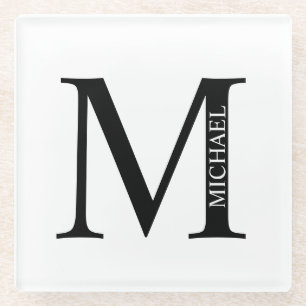 Personalised Monogram and Name Glass Coaster