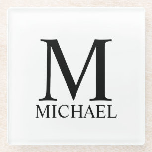 Personalised Monogram and Name Glass Coaster