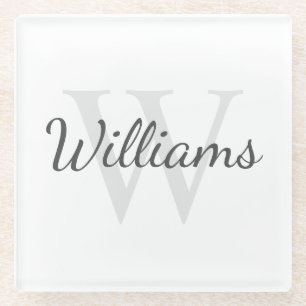 Personalised Monogram and Name Glass Coaster
