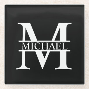 Personalised Monogram and Name Glass Coaster