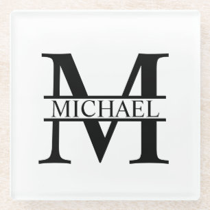 Personalised Monogram and Name Glass Coaster