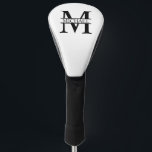 Personalised Monogram and Name Golf Head Cover<br><div class="desc">Personalised Monogram and Name Gifts
featuring personalised monogram in classic serif font style with box of name in the middle of monogram.

Perfect as father's day gifts for dad,  gifts for grandfather,  husband and more.</div>