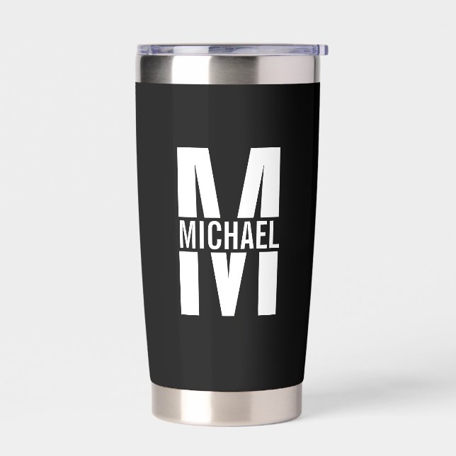 Personalised Monogram and Name Insulated Tumbler (Left)