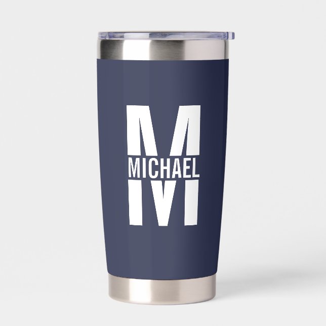 Personalised Monogram and Name Insulated Tumbler (Left)