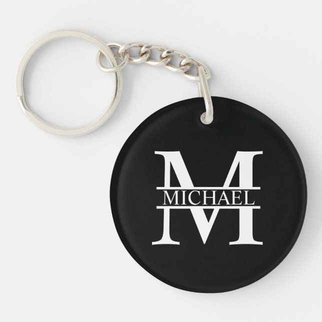 Personalised Monogram and Name Key Ring (Front)
