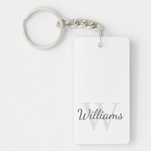Personalised Monogram and Name Key Ring (Front)