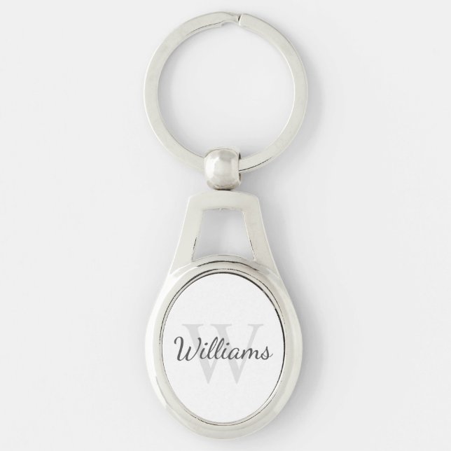 Personalised Monogram and Name Key Ring (Front)