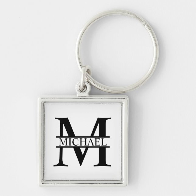 Personalised Monogram and Name Key Ring (Front)