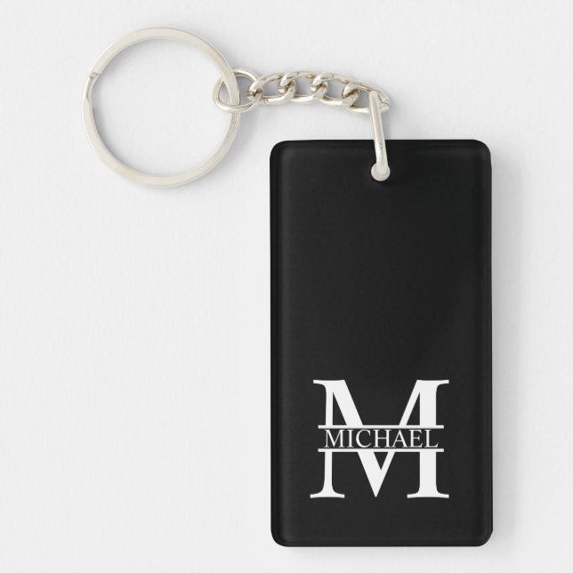 Personalised Monogram and Name Key Ring (Front)
