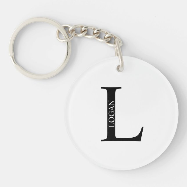 Personalised Monogram and Name Keychain (Front)