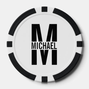 Personalised Monogram and Name Keychain Poker Chips