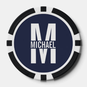Personalised Monogram and Name Keychain Poker Chips