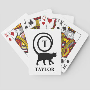 Personalised Monogram And Name Kitty Cat Lover Playing Cards